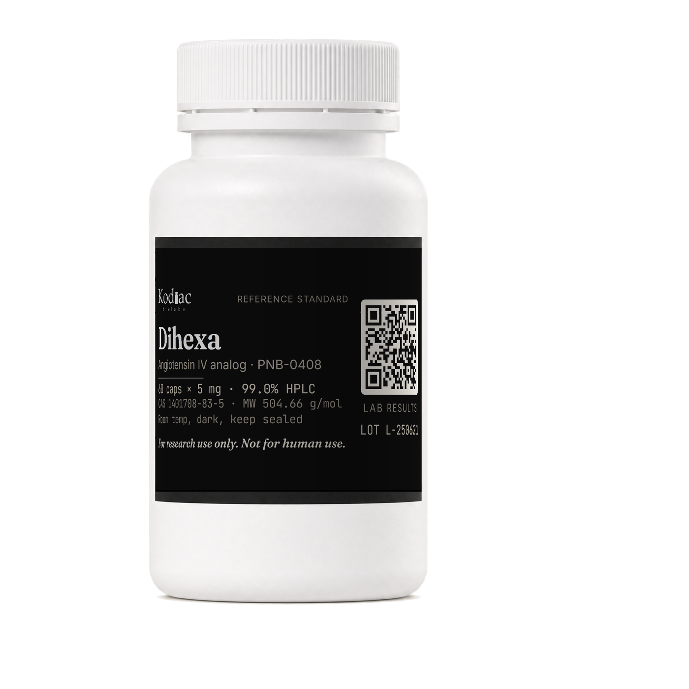 Dihexa product shot, Kodiac biolabs