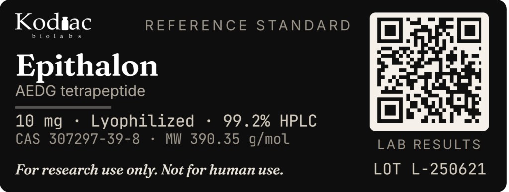 Epithalon label, Kodiac biolabs