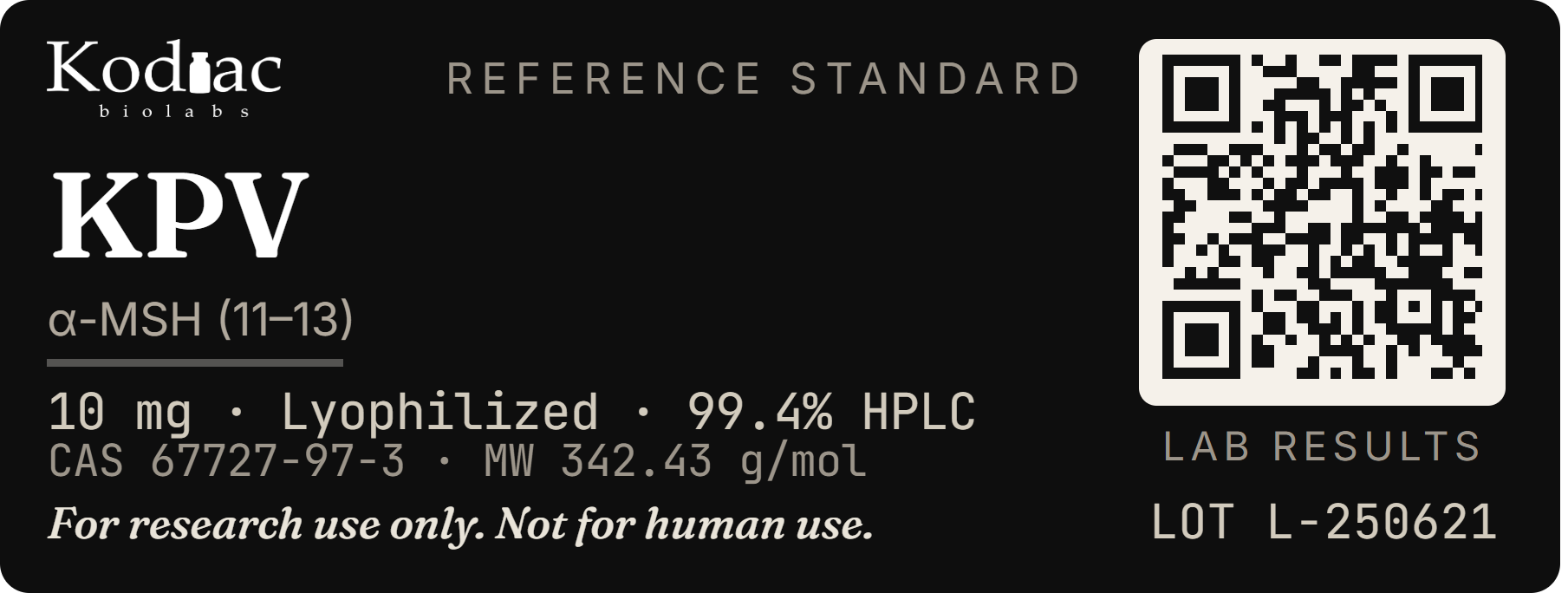 KPV label, Kodiac biolabs