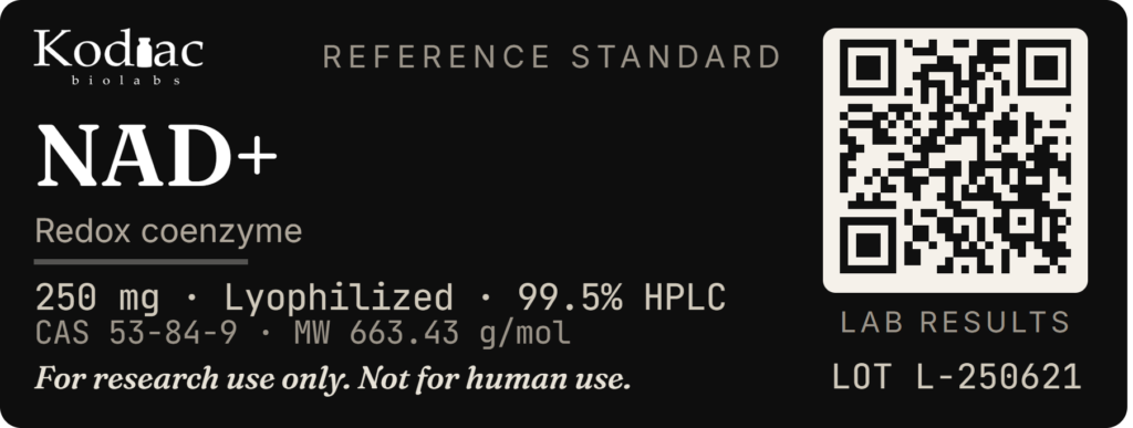 NAD+ label, Kodiac biolabs